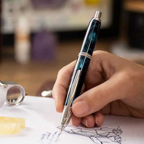 Pilot Capless SE Fountain Pen Marble Green Barrel Fine Nib – view 2
