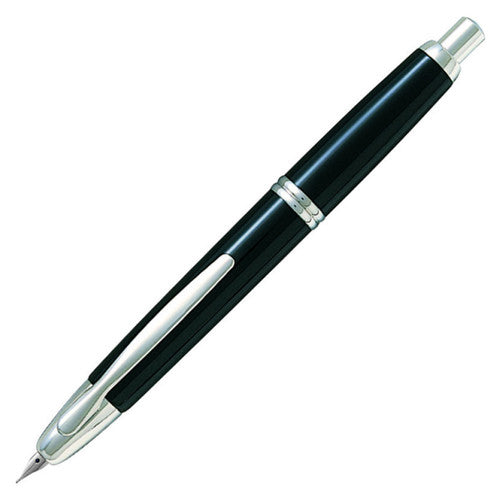Pilot Capless Silver Accent Fountain Pen Black Barrel Fine Nib