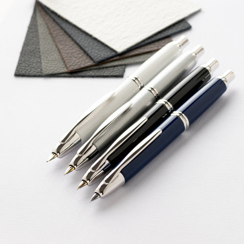 Pilot Capless Silver Accent Fountain Pen Black Barrel Fine Nib – view 2