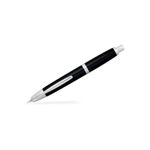Pilot Capless Silver Accent Fountain Pen Black Barrel Medium Nib