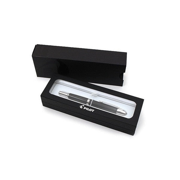 Pilot Capless Silver Accent Fountain Pen Black Barrel Medium Nib – view 2