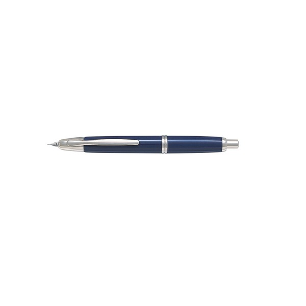 Pilot Capless Silver Accent Fountain Pen Blue Barrel Medium Nib – view 2
