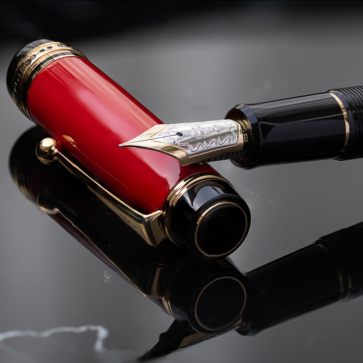 Pilot Custom 845 Fountain Pen Red Barrel Fine Nib – view 3
