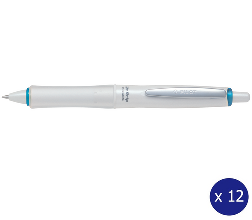 Pilot Dr Grip Retractable Ballpoint Pen Medium Pure White Box of 12