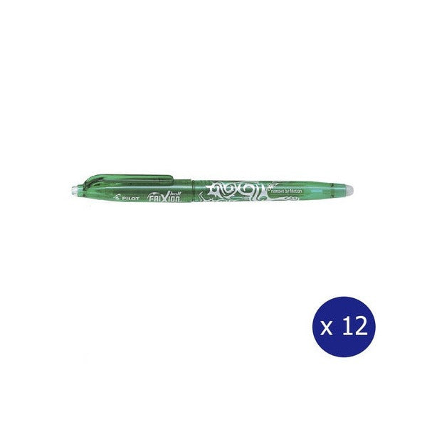 Pilot FriXion Ball Erasable Rollerball Gel Pen Extra Fine Green Box of 12