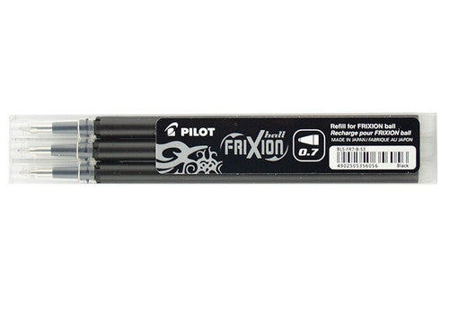 Pilot FriXion Ball Refill 0.7mm Black Pack of 3