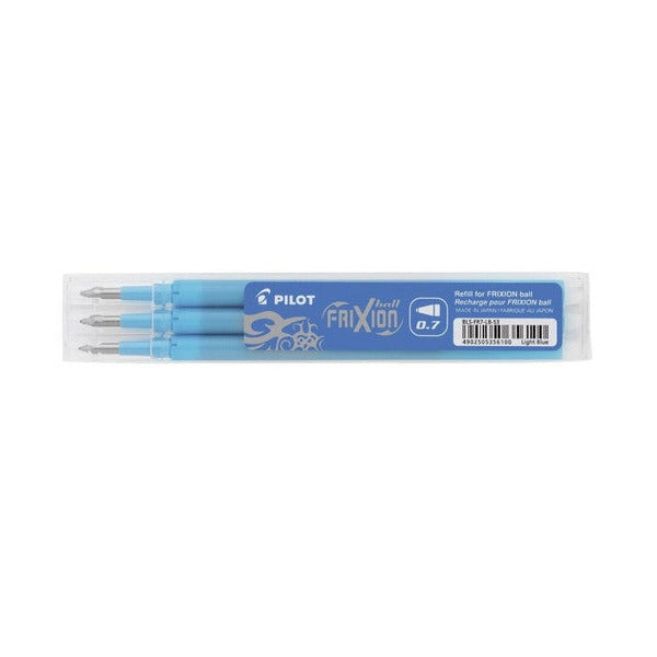Pilot FriXion Ball Refill 0.7mm Light Blue Pack of 3