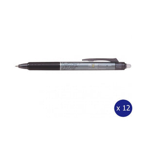 Pilot FriXion Clicker Erasable Retractable Gel Pen Extra Fine Black Box of 12