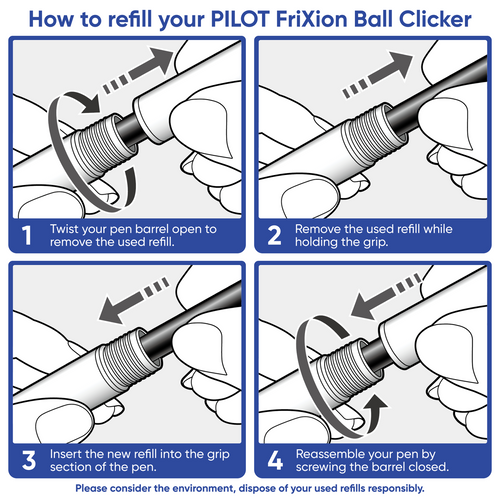 Pilot FriXion Clicker Limited Edition Erasable Gel Pen 0.5mm Light Blue Barrel Box of 10 – view 2