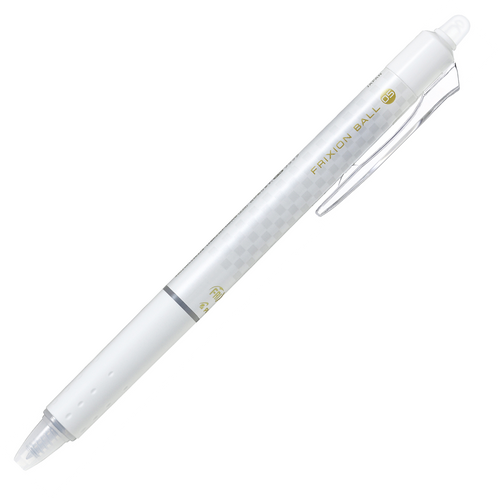 Pilot FriXion Clicker Limited Edition Erasable Gel Pen 0.5mm White Barrel Box of 10