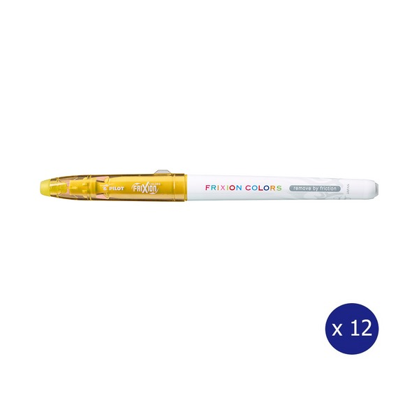 Pilot FriXion Colours Erasable Marker 2.5mm Yellow Box of 12
