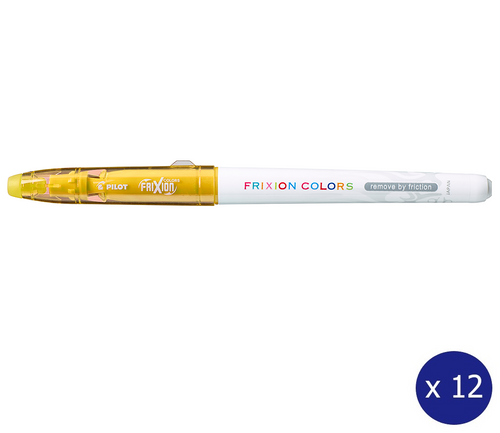 Pilot FriXion Colours Erasable Marker 2.5mm Yellow Box of 12