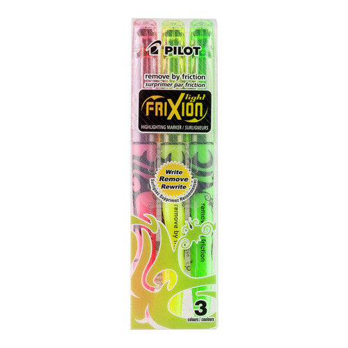 Pilot FriXion Light Erasable Highlighter Chisel Tip Assorted Wallet of 3