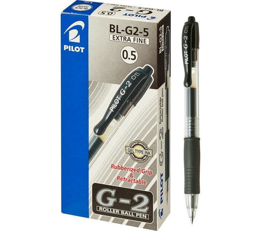 Pilot G-2 Retractable Gel Pen 0.5mm Black Box of 12