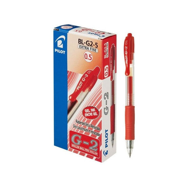 Pilot G-2 Retractable Gel Pen 0.5mm Red Box of 12