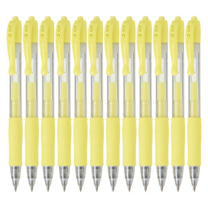 Pilot G-2 Retractable Gel Pen 0.7mm Pastel Yellow Box of 12