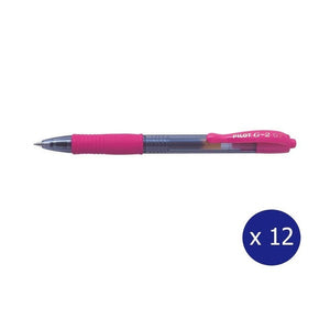 Pilot G-2 Retractable Gel Pen 0.7mm Pink Box of 12