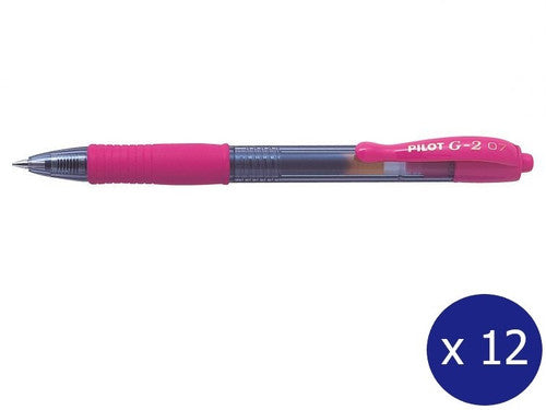 Pilot G-2 Retractable Gel Pen 0.7mm Pink Box of 12
