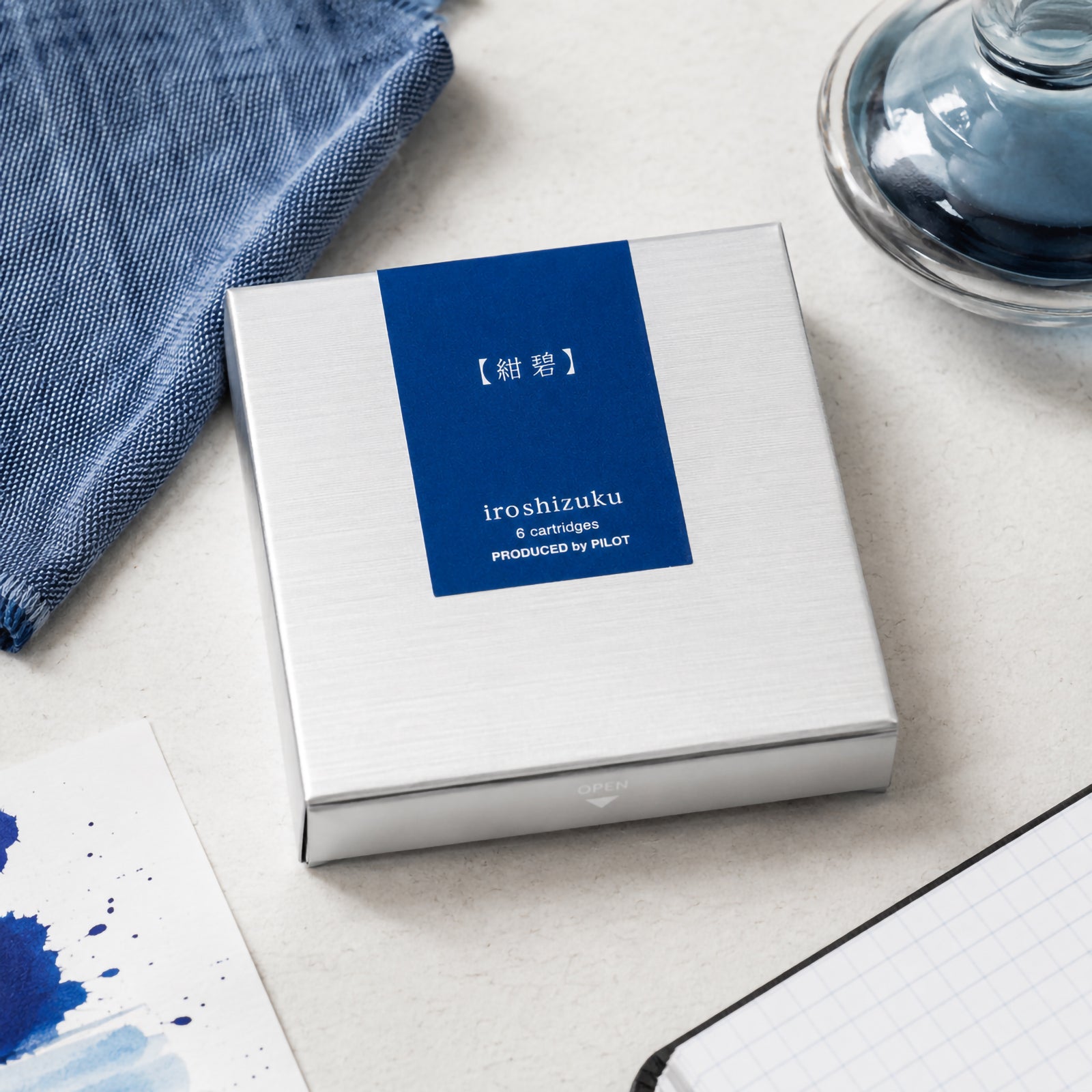 Pilot Iroshizuku Fountain Pen Ink Cartridge Deep Cerulean Blue (Kon-peki) Pack 6 – view 4