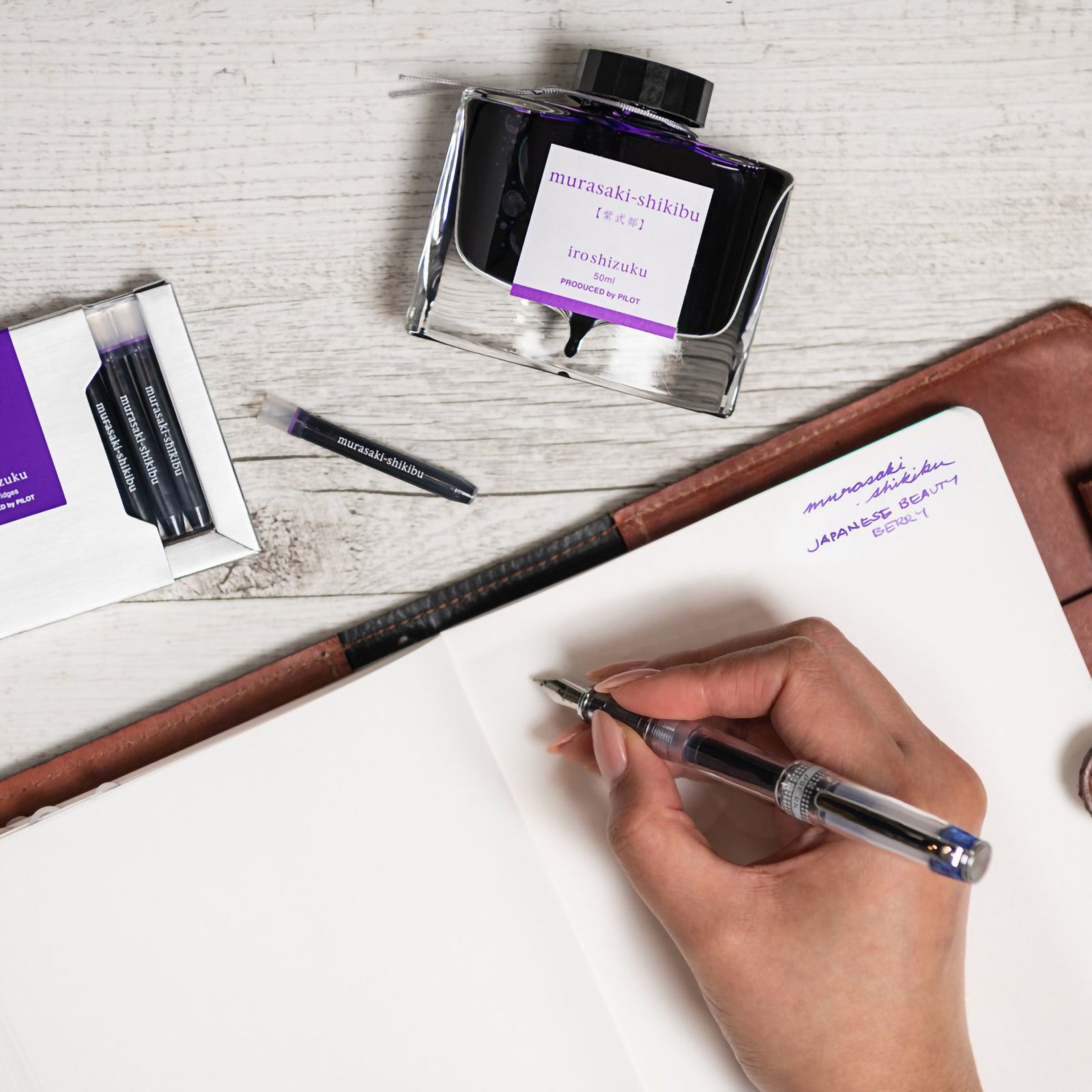 Pilot Iroshizuku Fountain Pen Ink Cartridge Japanese Beautyberry (Murasaki-shikibu) Pack 6 – view 3