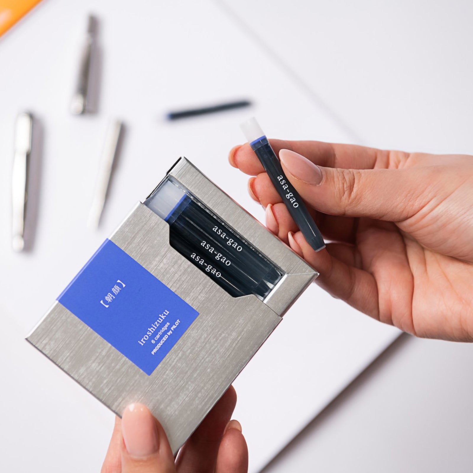 Pilot Iroshizuku Fountain Pen Ink Cartridge Morning Glory (Asa-gao) Pack 6 – view 2