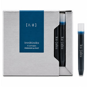 Pilot Iroshizuku Fountain Pen Ink Cartridge Peacock (Ku-jaku) Pack 6