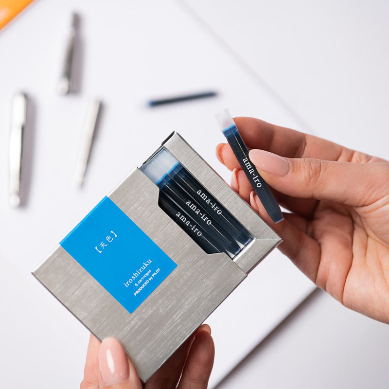 Pilot Iroshizuku Fountain Pen Ink Cartridge Sky Blue (Ama-iro) Pack 6 – view 2