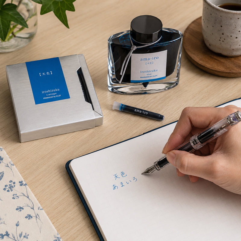 Pilot Iroshizuku Fountain Pen Ink Cartridge Sky Blue (Ama-iro) Pack 6 – view 6