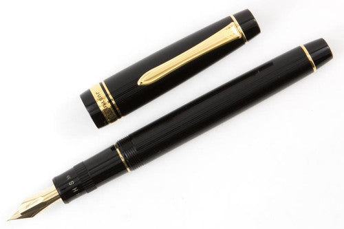 Pilot Justus 95 Fountain Pen Black Stripe Barrel 14K Gold Fine Nib – view 2