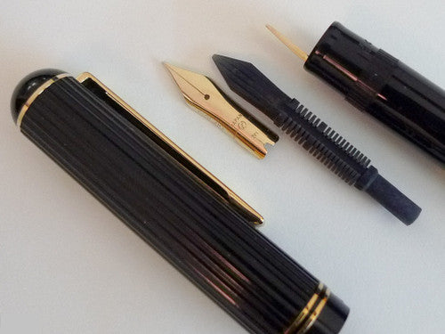 Pilot Justus 95 Fountain Pen Black Stripe Barrel 14K Gold Fine Nib – view 3