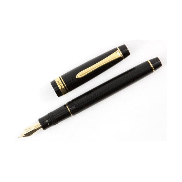 Pilot Justus 95 Fountain Pen Black Stripe Barrel 14K Gold Medium Nib – view 2