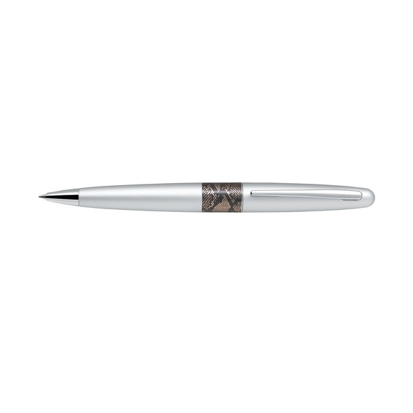 Pilot MR2 Premium Ballpoint Pen Medium Silver Python Barrel Black Ink