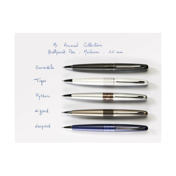 Pilot MR2 Premium Ballpoint Pen Medium Silver Python Barrel Black Ink – view 4