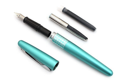 Pilot MR3 Retro Pop Fountain Pen Aqua Dots Barrel Medium Nib – view 3