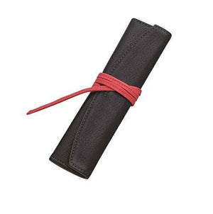 Pilot Pensemble 1 Pen Leather Pouch Roll Black and Red
