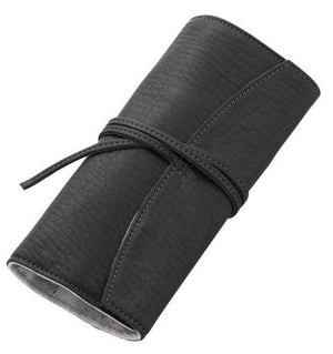 Pilot Pensemble 5 Pen Leather Pouch Roll Black and Grey