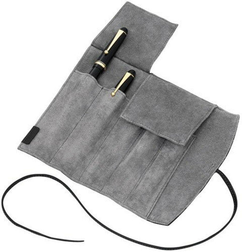 Pilot Pensemble 5 Pen Leather Pouch Roll Black and Grey – view 2
