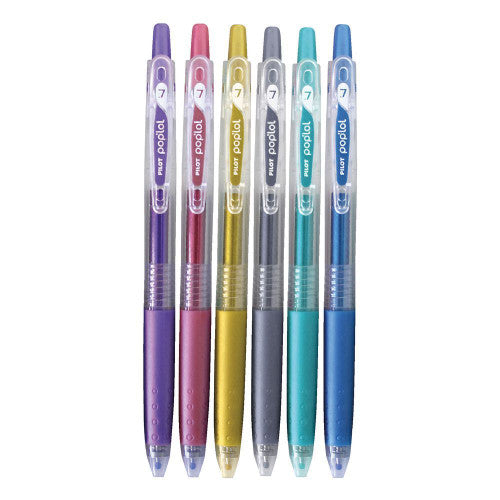 Pilot Poplol Retractable Gel Pen 0.7mm Pastel and Metallic Assorted Display 24 – view 3
