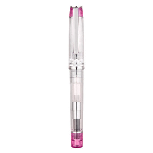 Pilot Prera Transparent Fountain Pen Pink Barrel Medium Nib – view 2