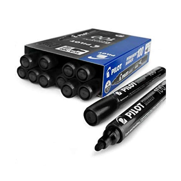 Pilot SCA-100 Permanent Marker Bullet Fine Black Box of 12 – view 2