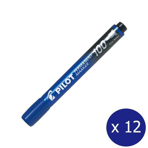 Pilot SCA-100 Permanent Marker Bullet Fine Blue Box of 12