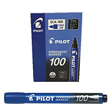 Pilot SCA-100 Permanent Marker Bullet Fine Blue Box of 12 – view 2