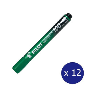 Pilot SCA-100 Permanent Marker Bullet Fine Green Box of 12