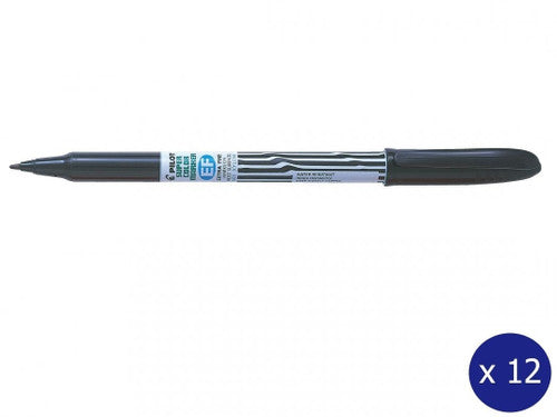 Pilot Super Colour Permanent Marker Bullet Extra Fine Black Box of 12