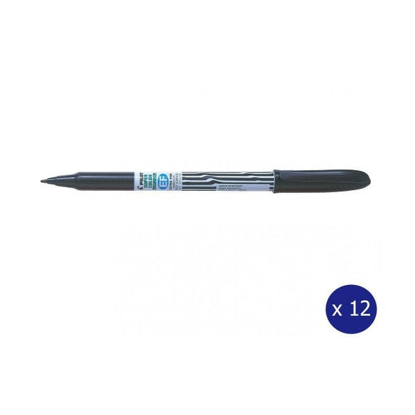 Pilot Super Colour Permanent Marker Bullet Extra Fine Black Box of 12