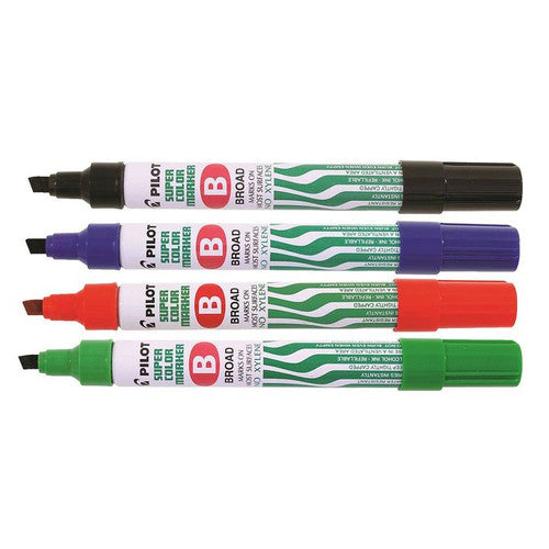 Pilot Super Colour Permanent Marker Chisel Broad Black Box of 12 – view 3