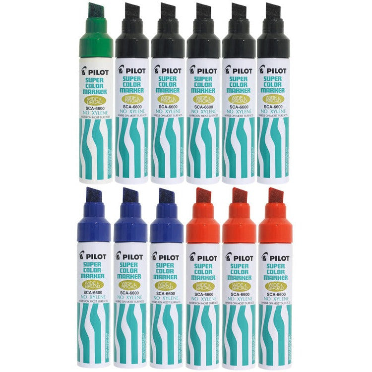 Pilot Super Colour Permanent Marker Chisel Jumbo Assorted Box of 12 – view 2