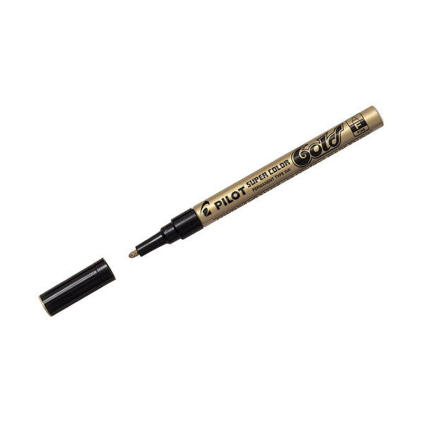 Pilot Super Colour Permanent Metallic Marker Bullet Fine Gold Box of 12 – view 2