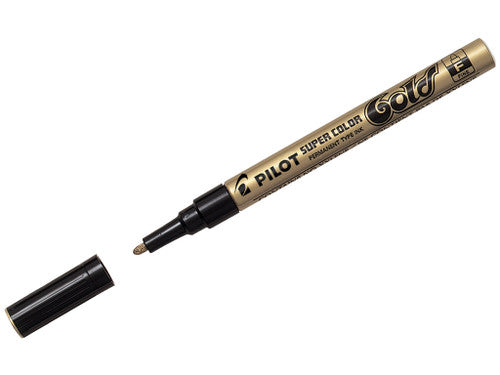 Pilot Super Colour Permanent Metallic Marker Bullet Fine Gold Box of 12 – view 2