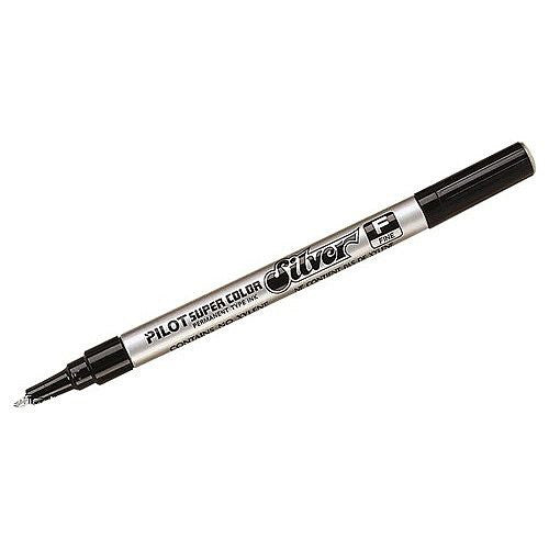 Pilot Super Colour Permanent Metallic Marker Bullet Fine Silver Box of 12 – view 2